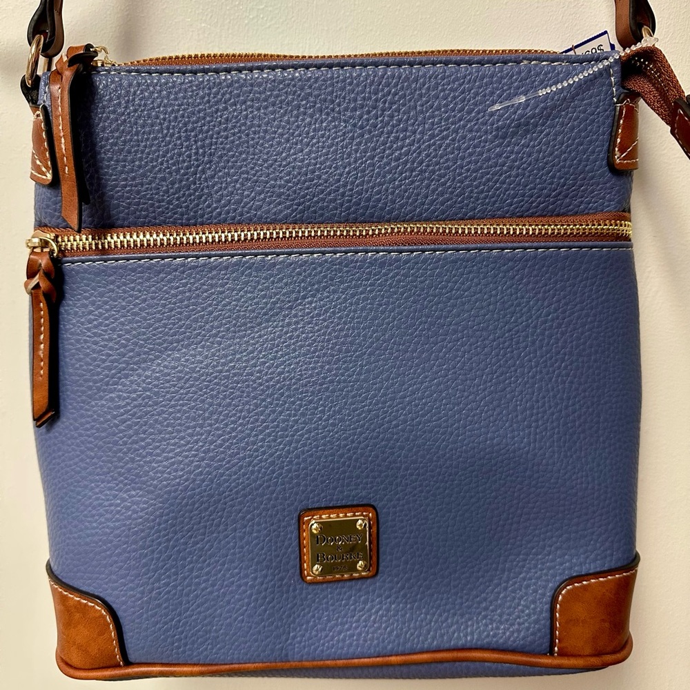 Dooney & Bourke Blue and Tan Crossbody Bag